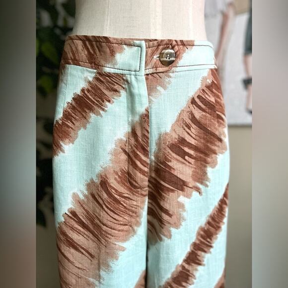 NWT Anthropologie Moon River Coastal Linen Wide Leg Camille Pants Size Medium - Picture 4 of 11